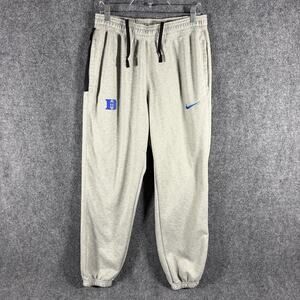 Nike Duke Blue Devils Dri-FIT Joggers Mens L Gray Basketball NCAA Iron Duke